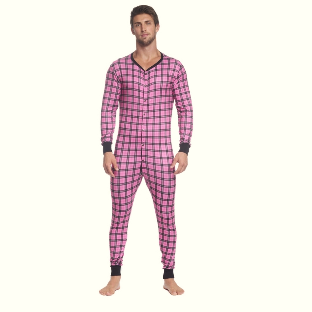 NWT Skull & Bones Dusty Pink Plaid Onesie/Unionsuit